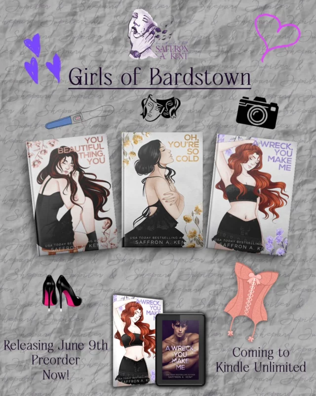 Well I showed you the boys… so obviously I had to show off my girls! Look how stunning they all look together! They're all obsessed with their men and know how to bring them to their knees! Which girl is your favorite?

𝗜𝗖𝗬𝗠𝗜 ⬇️ 

To thank influencers who help promote my work, I am giving away bodice ripper paperbacks. The amount is 𝗦𝗨𝗣𝗘𝗥 𝗟𝗜𝗠𝗜𝗧𝗘𝗗 and it’s open to whoever signs up to promote (you can choose any tour company; link in my bio!)

𝗔 𝗪𝗥𝗘𝗖𝗞, 𝗬𝗢𝗨 𝗠𝗔𝗞𝗘 𝗠𝗘

𝗖𝗼𝗺𝗶𝗻𝗴 𝗝𝘂𝗻𝗲 𝟵𝘁𝗵

𝗕𝗹𝘂𝗿𝗯 ⬇️

He’s my best friend’s hot older brother, and I am the weird redhead who low-key follows him everywhere. He’s soccer’s bad boy, and I am stuck in a dead end job, serving drinks at the local strip club. 

Our paths aren’t meant to cross. 

Until one day I catch him getting a lap dance at the club and jealousy makes me ruin his fun. 

Now he’s made it his mission to make my life hell and no matter what I do, there is no escape. 

Everywhere I turn, there he is, waiting for his payback. 

He threatens to kiss me one second, and choke me the next. 

He promises to bring me to my knees and make me beg. 

What started as a little harmless prank turns into a twisted game of blackmail that’s toxic but oh-so-good. 

But it has to end. 

Because I have a secret... 

That ties me to my tormentor in an irrevocable way, and if he ever finds out, it will wreck everything I now crave. 

Even his revenge.

Note: This is a STANDALONE set in the world of Bardstown

𝗧𝗿𝗼𝗽𝗲𝘀 (𝗺𝗼𝗿𝗲 𝘁𝗼 𝗰𝗼𝗺𝗲) ⬇️

♡Dark forbidden romance

♡ Bully romance 

♡ Blackmail

♡ Forced proximity

♡ Morally gray hero who happens to be her stepbrother

♡Down on her luck heroine who's obsessed with him

♡ Praise/Degradation kink

♡ Sports (soccer) romance

Preorder now: 
Link in bio

Add to GR: 
Link in bio

Vote for most anticipated June release: 
Link in bio

Influencer links (please sign up with just one!): 
Link in bio

#saffronakent #romancebooks #romancenovels #romancereads #romancereader #romancebookworms #smut #spicybooks #booksbooksbooks #bookstagram #igreads #booksbooksbooks #romance #readersofig